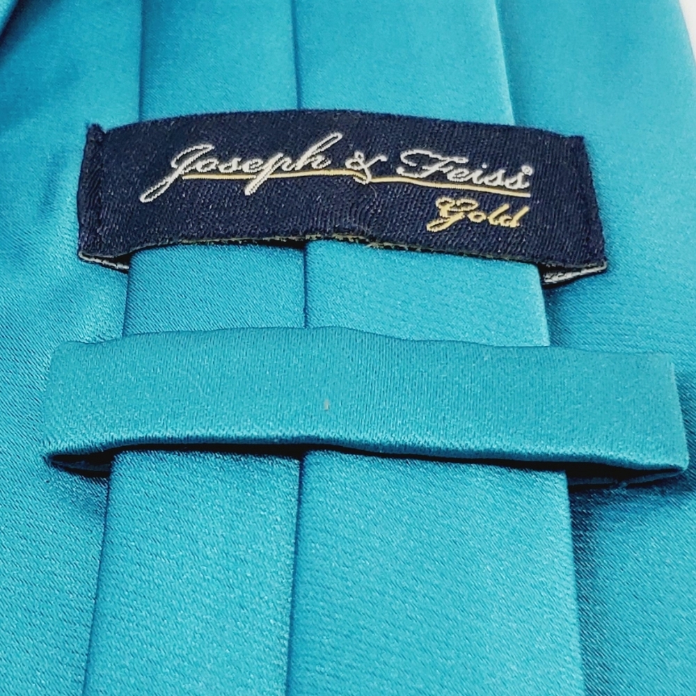 Joseph & Feiss Necktie Solid Blue Pattern Men's N… - image 3